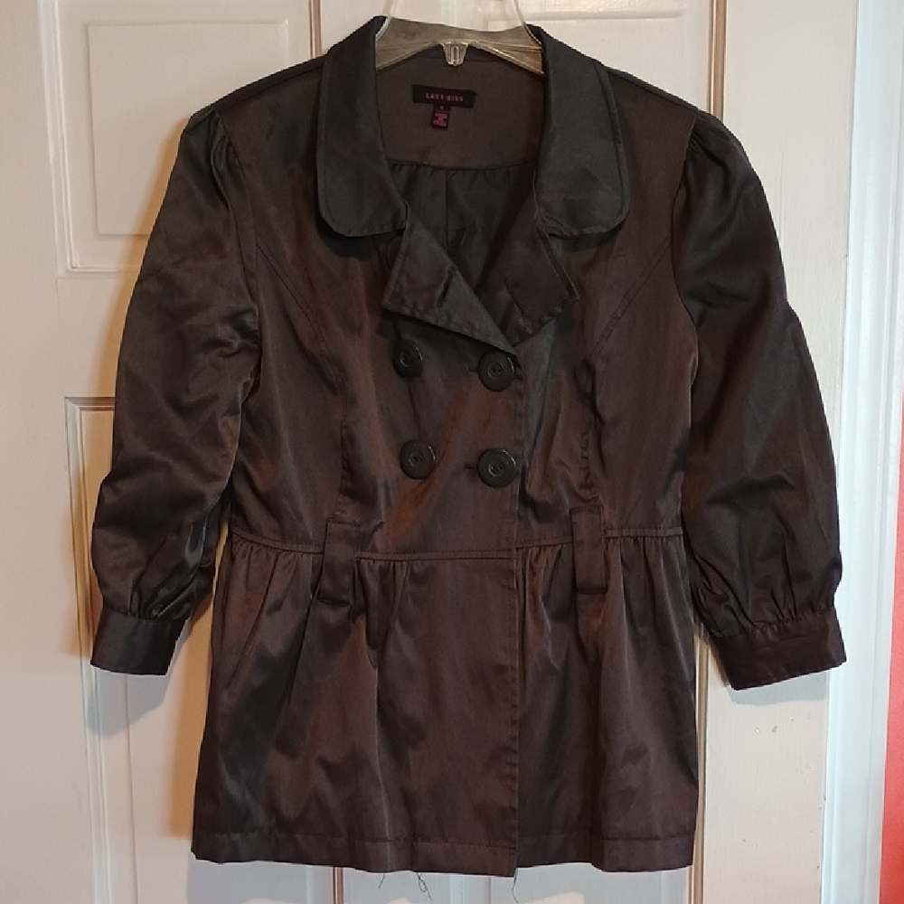 Last Kiss Dark Olive Green Double-Breasted Trench Coat